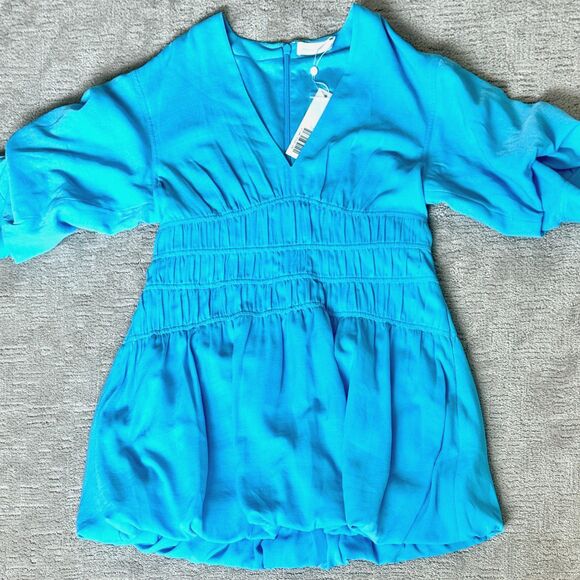 NWT* Jonathan Simkhai Diem Gauze Bubble-Hem Minidress- Women's 14 - Picture 5 of 9